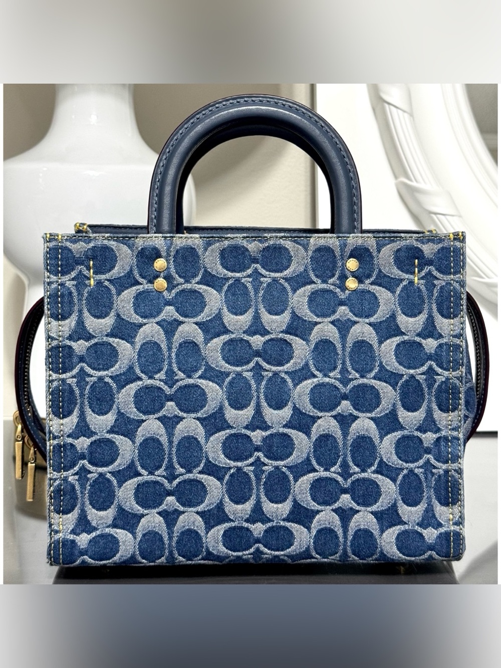 COACH‎ Rogue Bag 25 In Signature Denim, BRASS/ BLUE - Picture 3 of 9